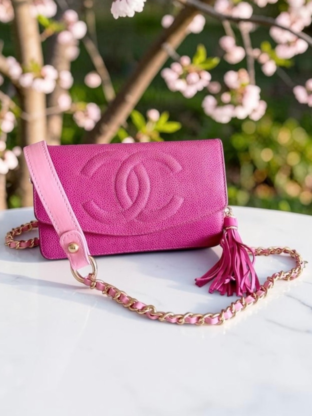 CHANEL Caviar Clutch with Strap